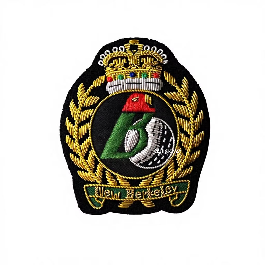 Hand Embroidered Blazer Badge Manufacturer | Custom Gold Embroidered Badges